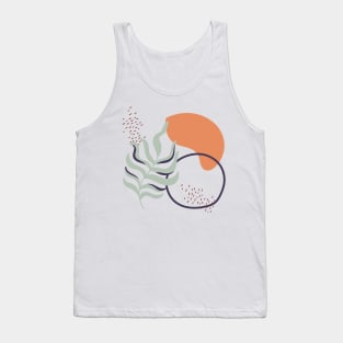 Abstract shapes dots and leaf digital design Tank Top